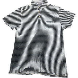 Peter Millar Men's Front Pocket 100% Cotton‎ Short Sleeve Blue Stripes Golf Polo